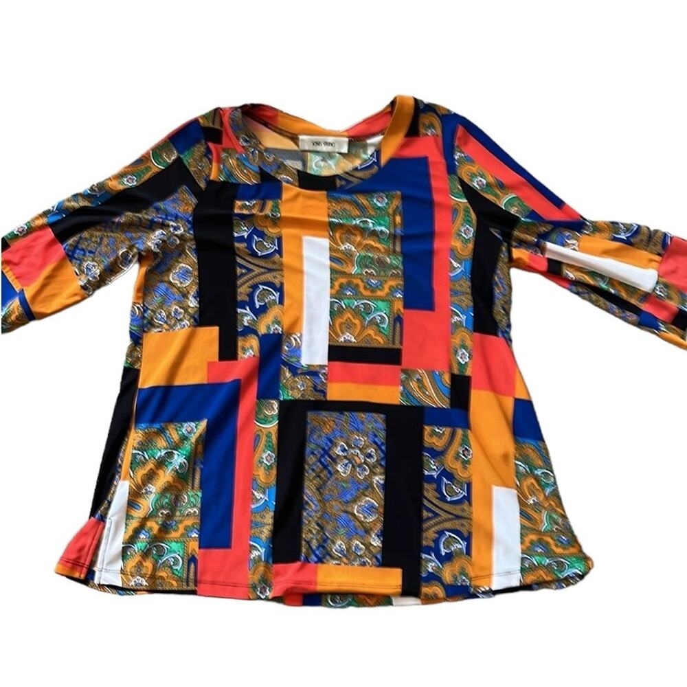 Jones Studio size M 3/4 sleeve multicolored top